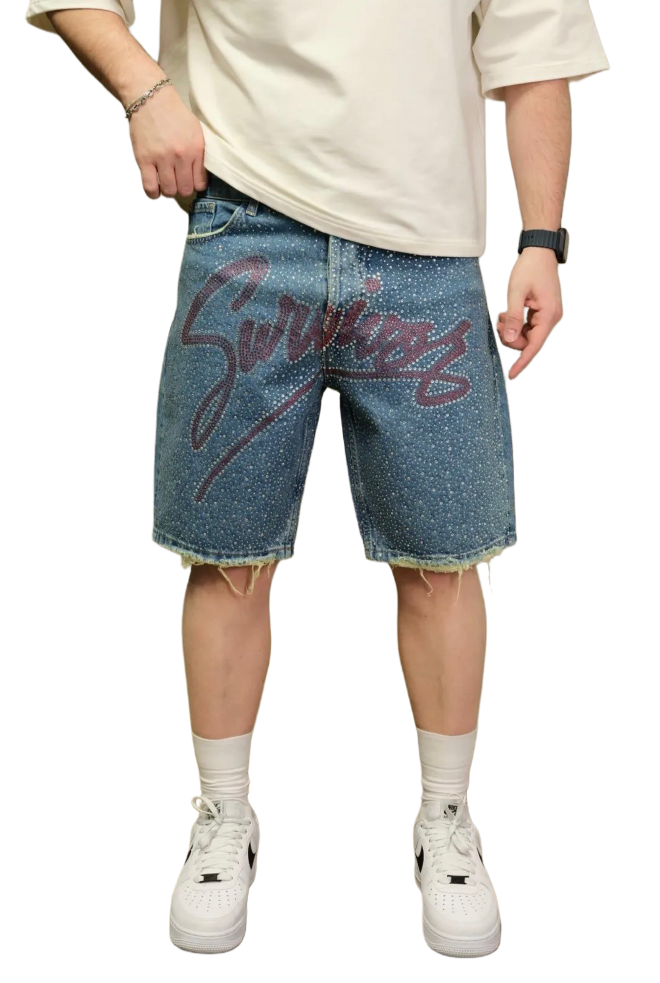 Short en Jeans Survival de Riches Paris