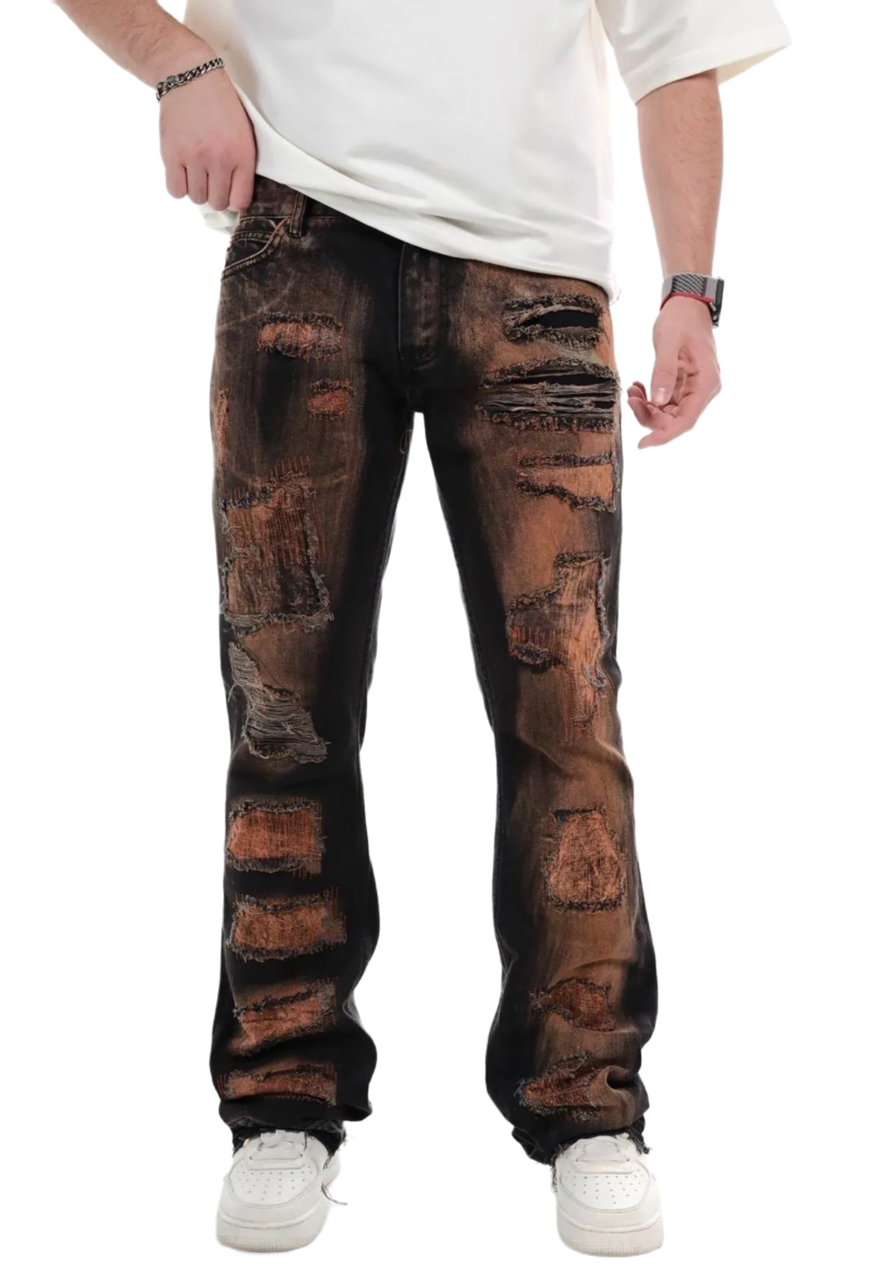 Jeans Flare Rouille de Riches Paris