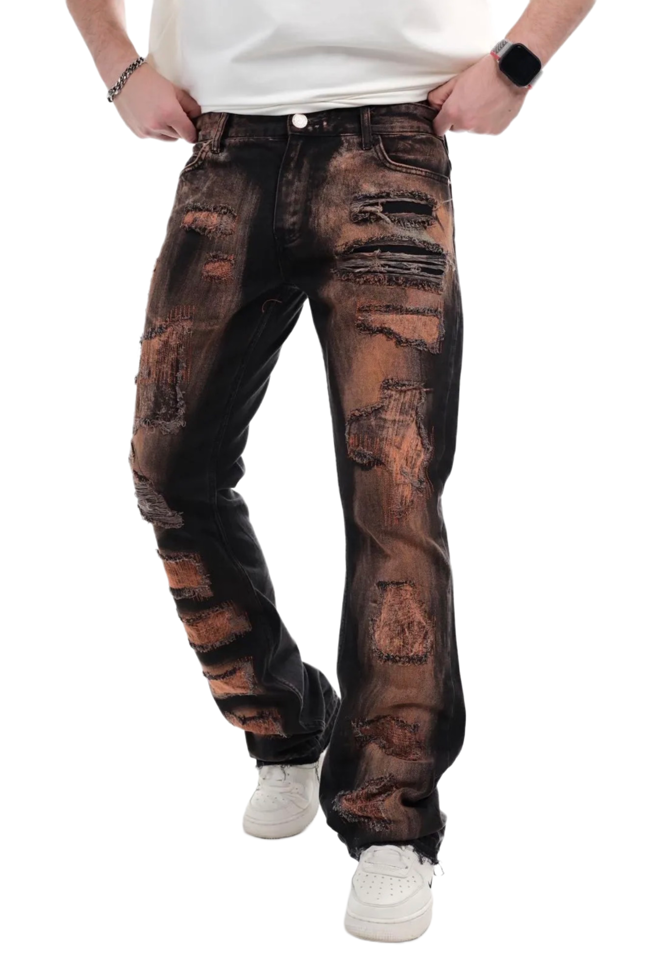 Jeans Flare Rouille de Riches Paris