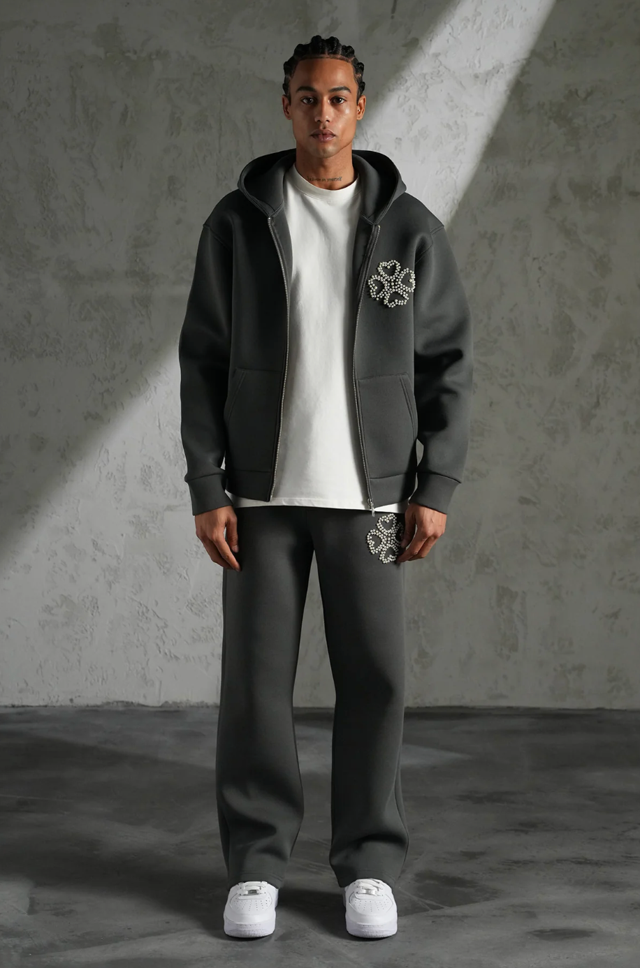 Ensemble Perles Gris Anthracite