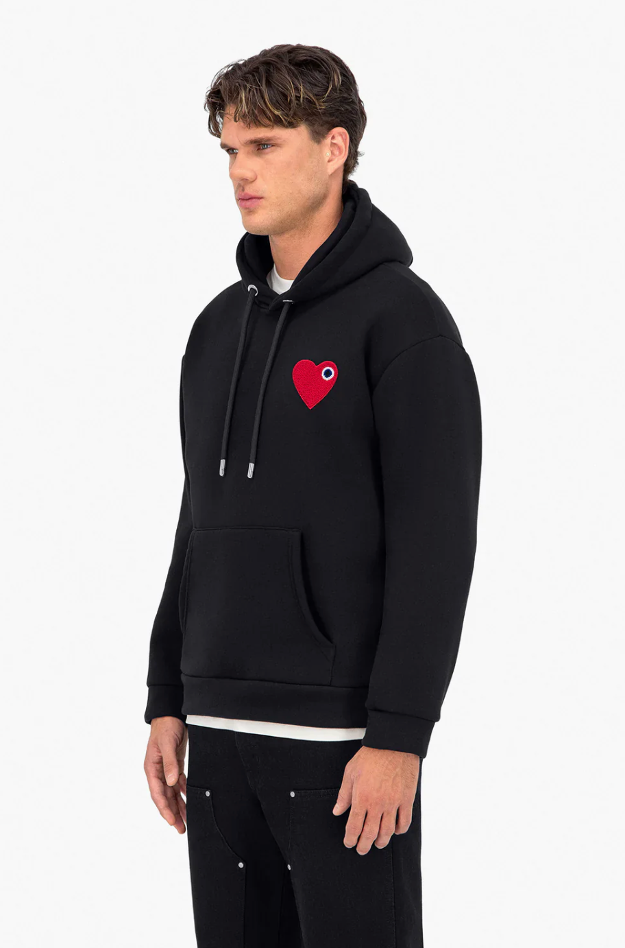 Cœur Chic Hoodie Noir/Rouge