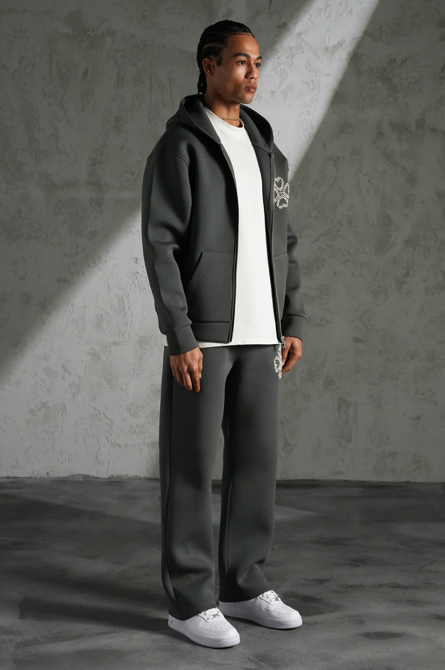 Ensemble Perles Gris Anthracite