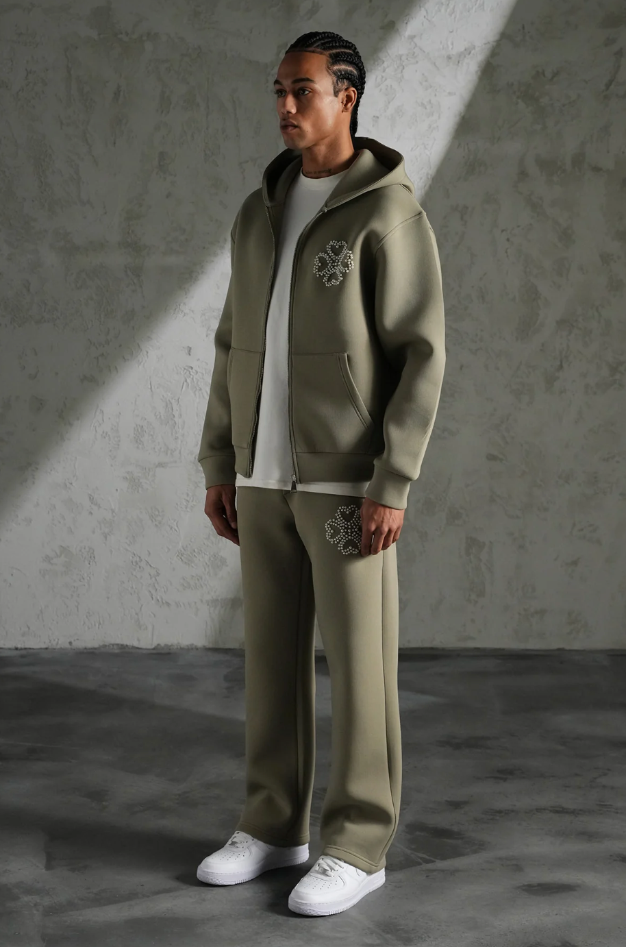 Ensemble Perles Vert Kaki