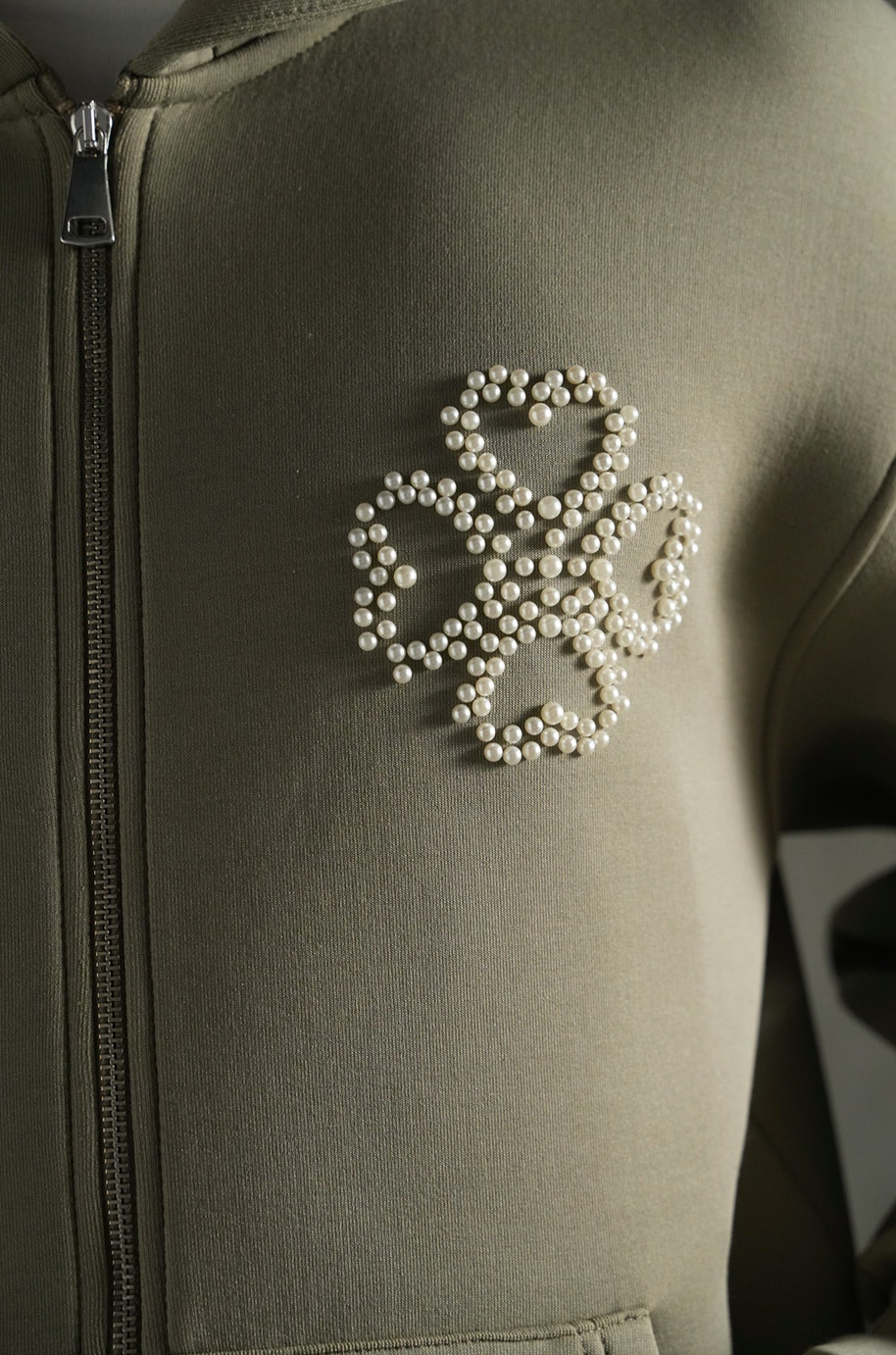 Ensemble Perles Vert Kaki