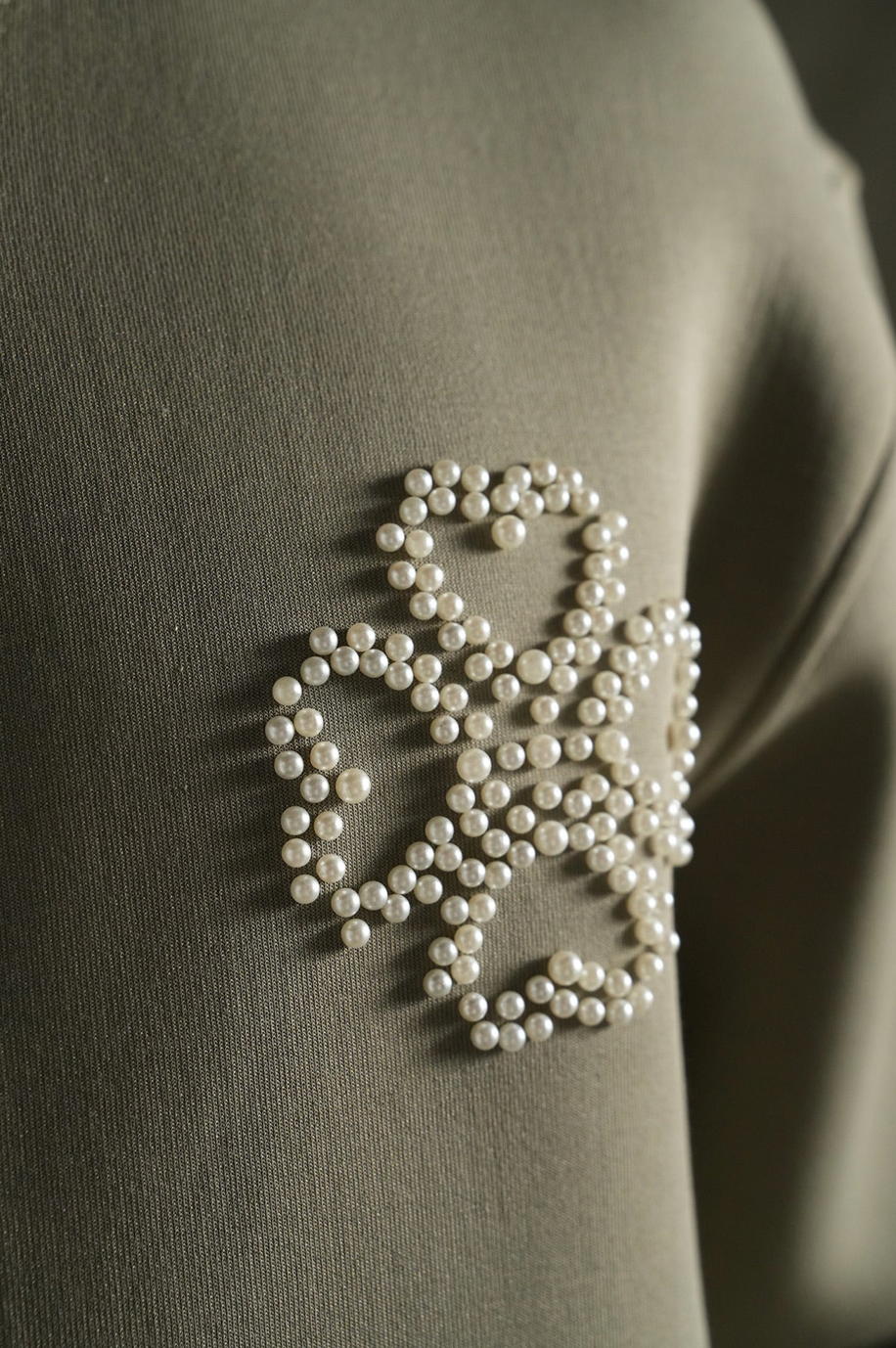 Ensemble Perles Vert Kaki