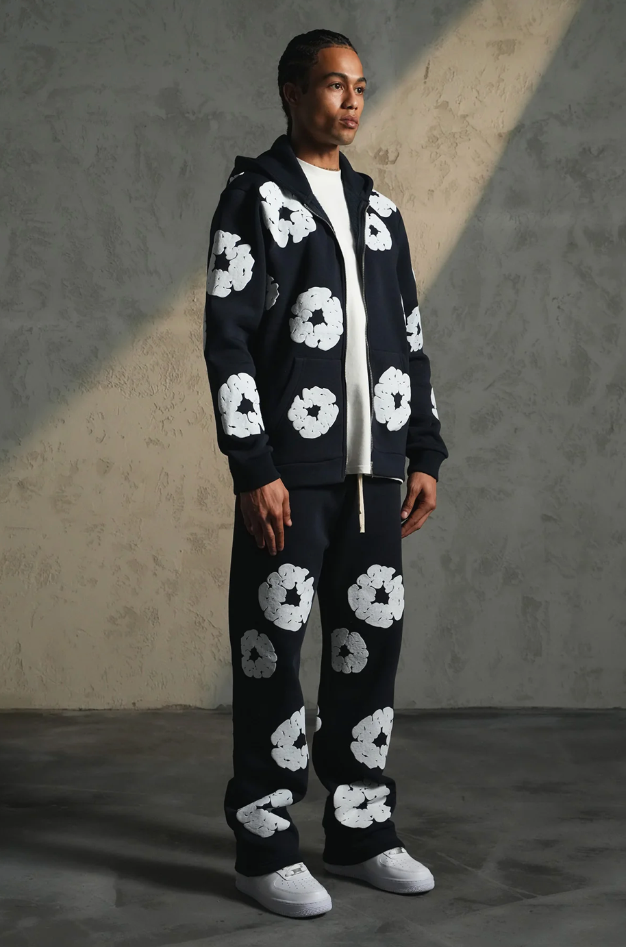 Ensemble Fleur Bleu Marine