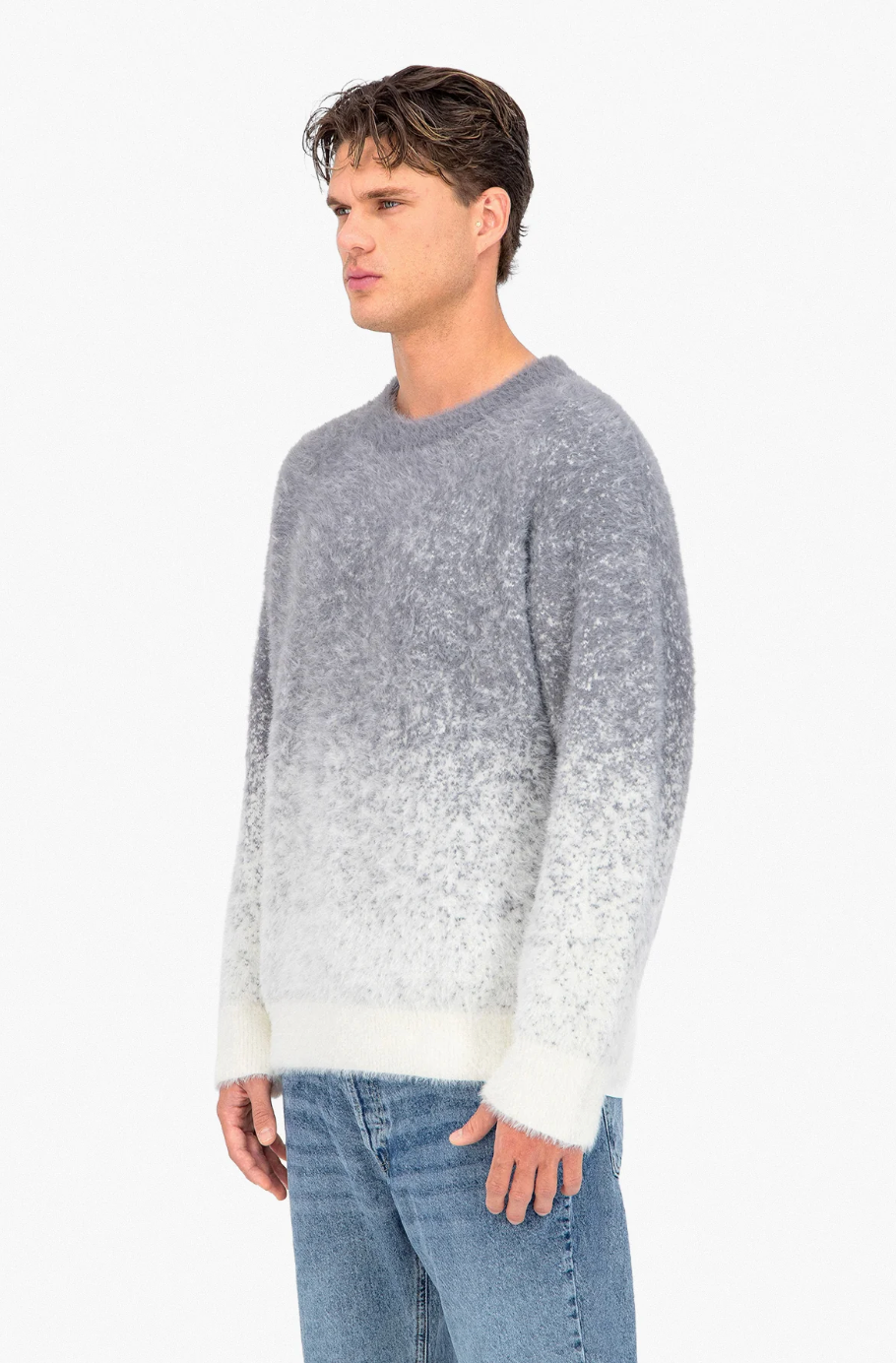 Fluffy Knit Pullover Grey