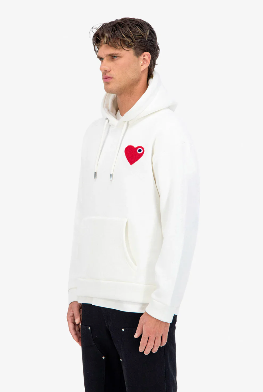 Cœur Chic Hoodie Blanc/Rouge