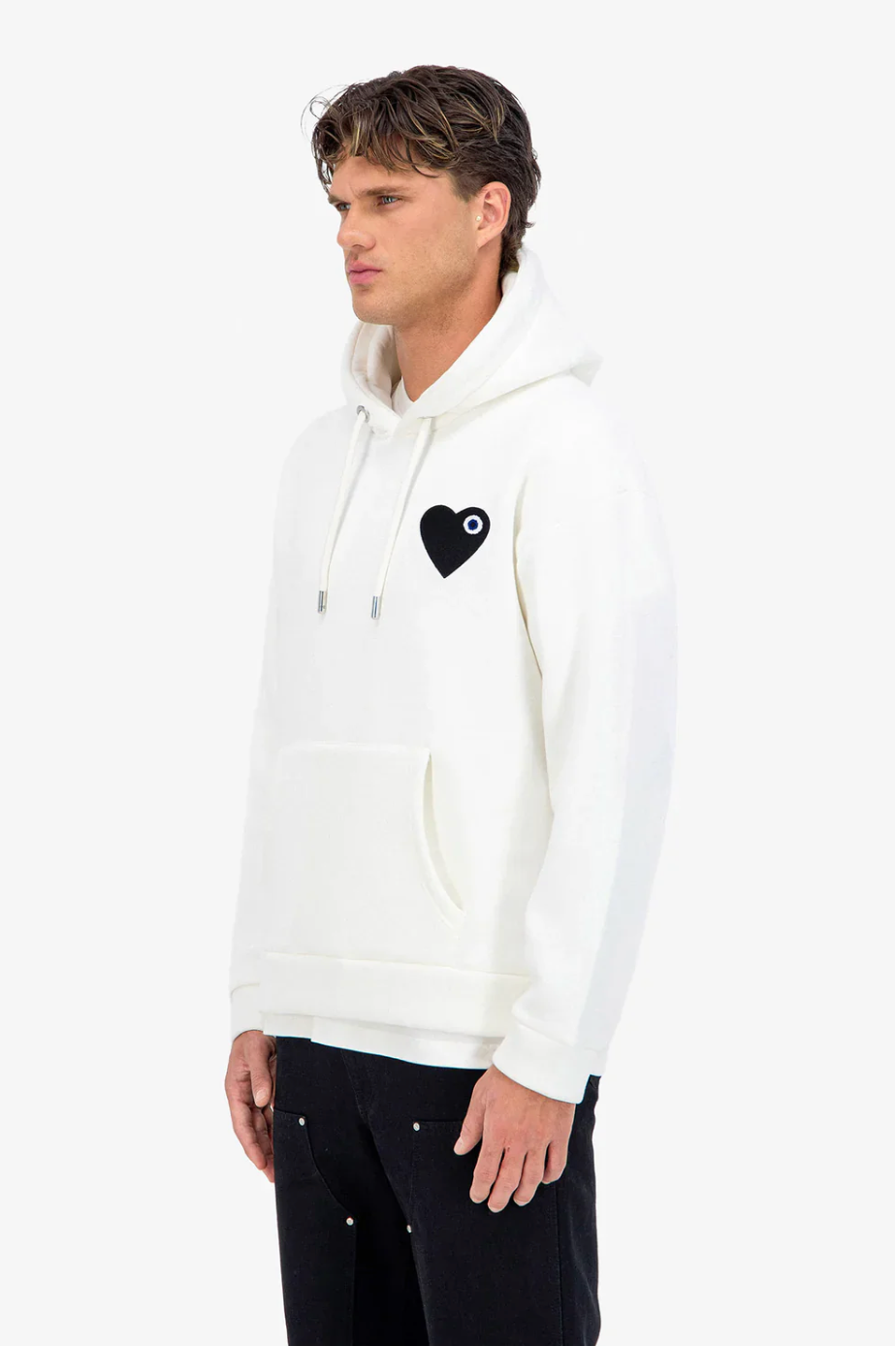 Cœur Chic Hoodie Blanc/Noir