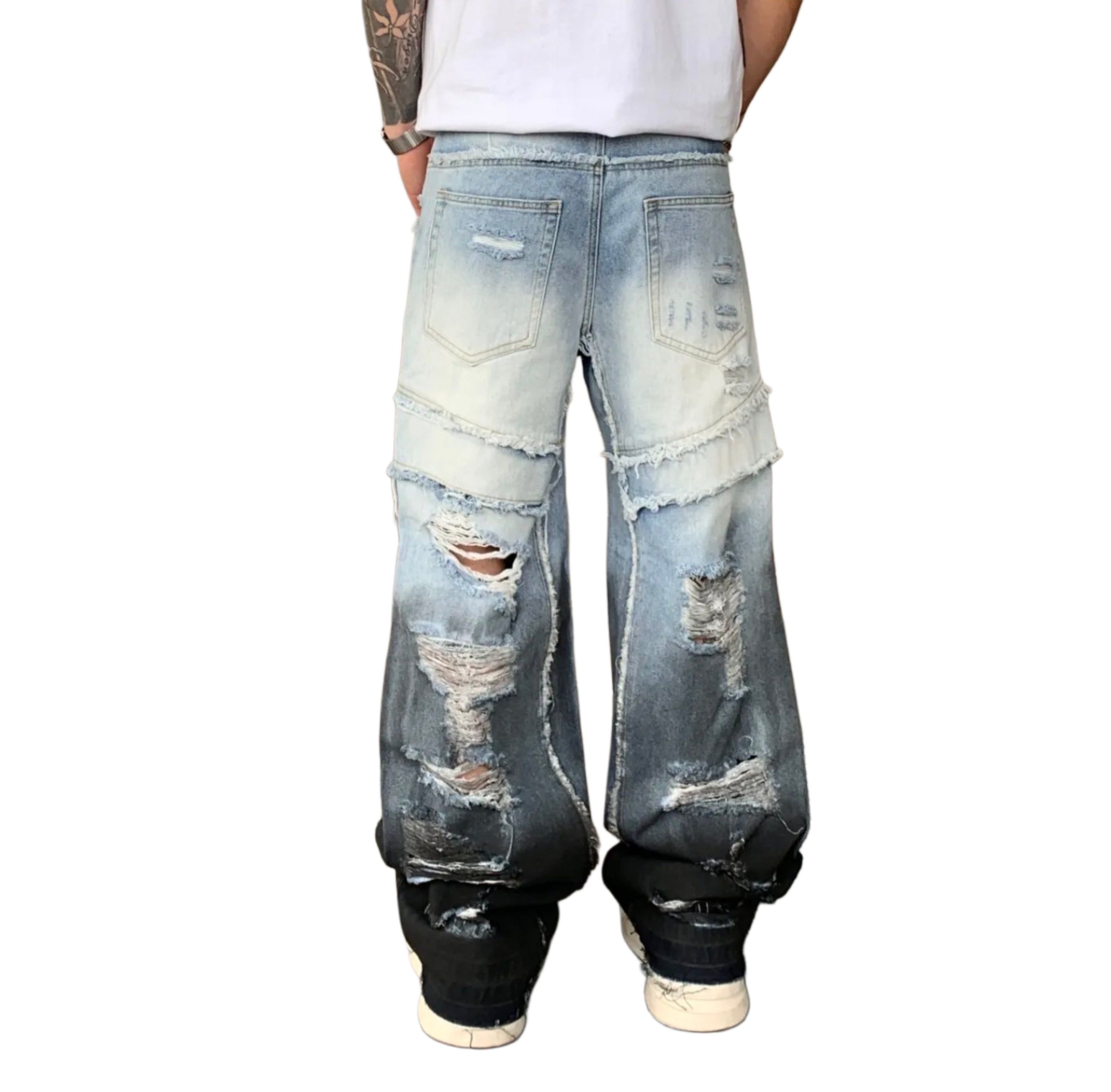 Jeans Dégrader Bleu et Noir de Riches Paris