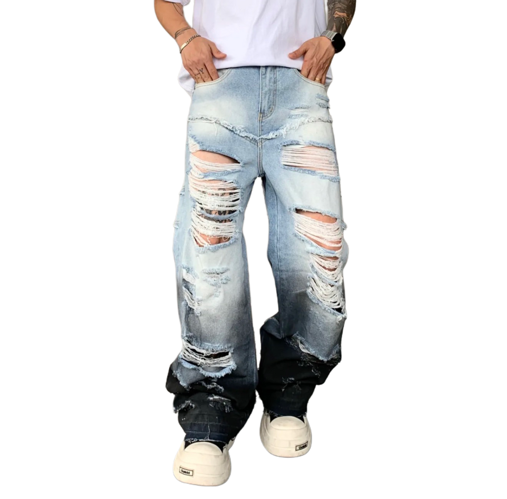 Jeans Dégrader Bleu et Noir de Riches Paris