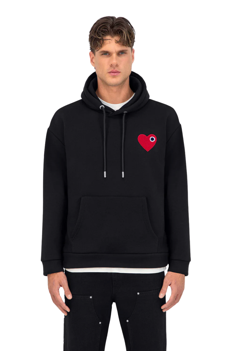 Cœur Chic Hoodie Noir/Rouge