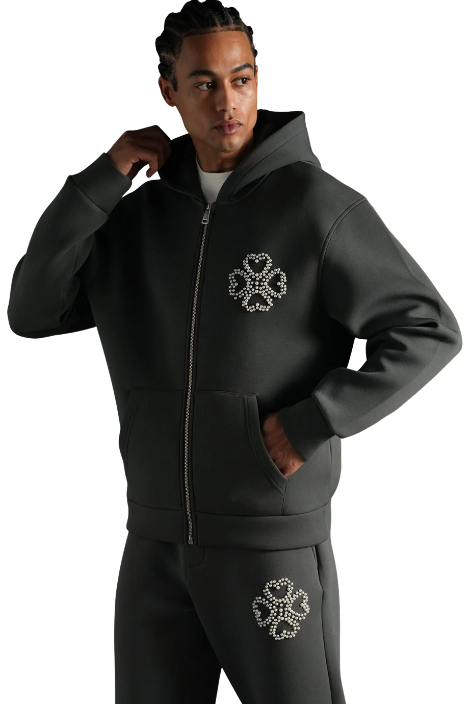 Ensemble Perles Gris Anthracite