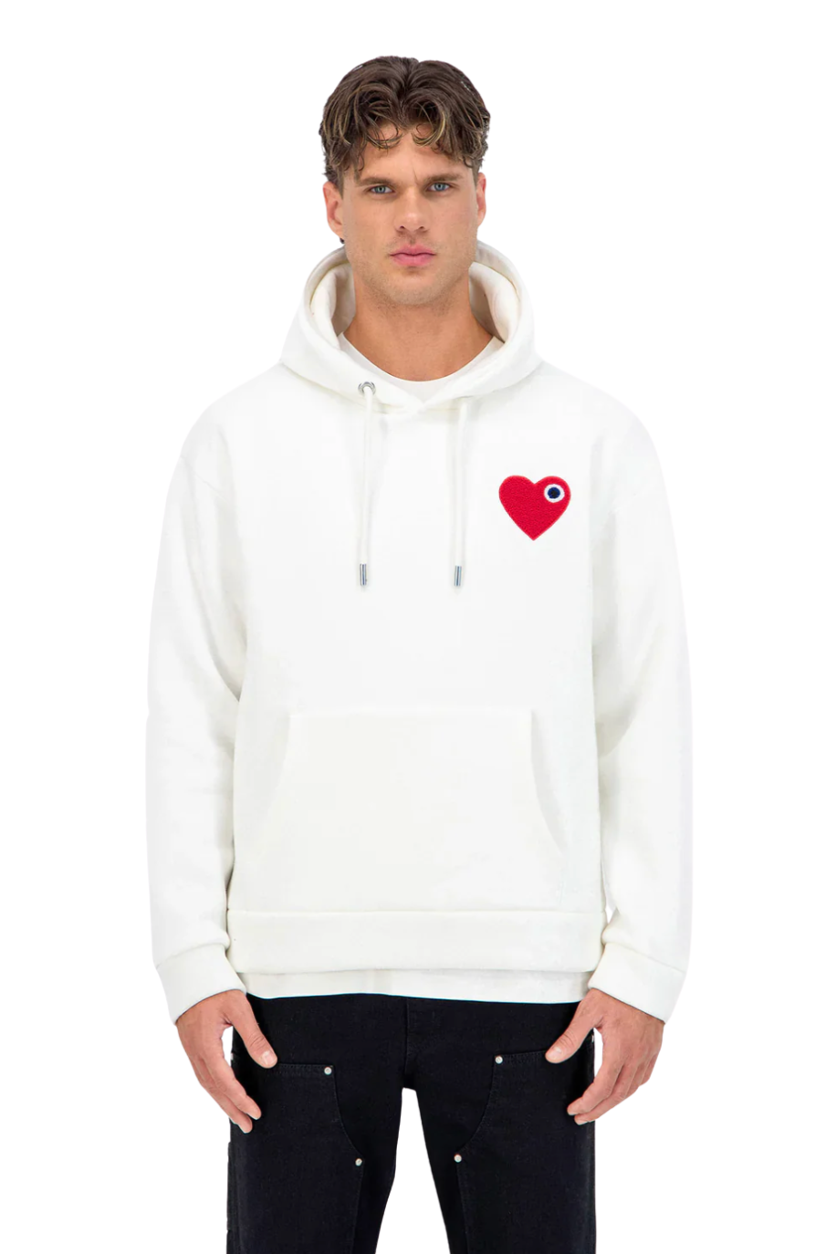 Cœur Chic Hoodie Blanc/Rouge