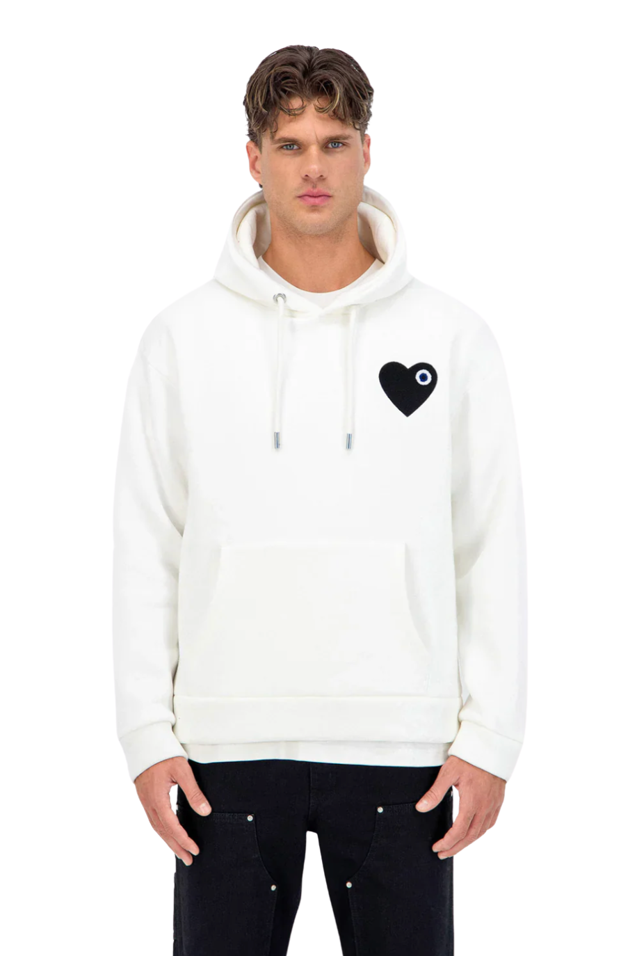 Cœur Chic Hoodie Blanc/Noir