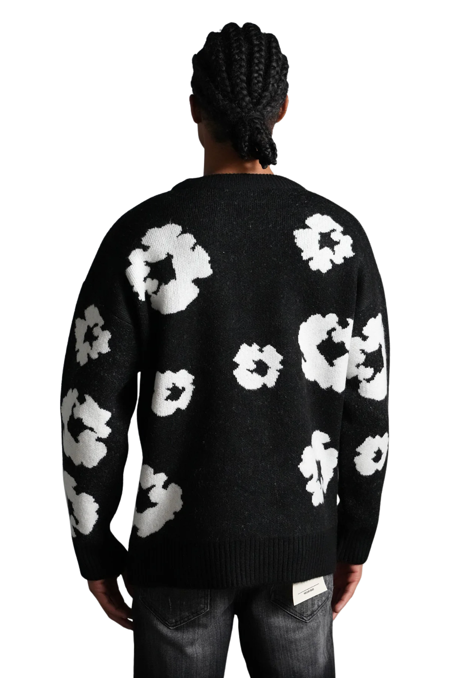 Pull Fleurs Noir