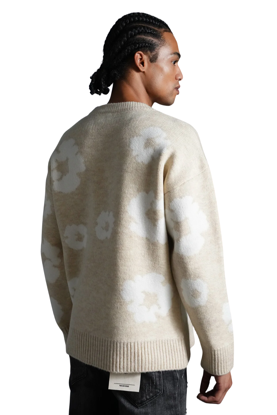 Pull Fleurs Beige