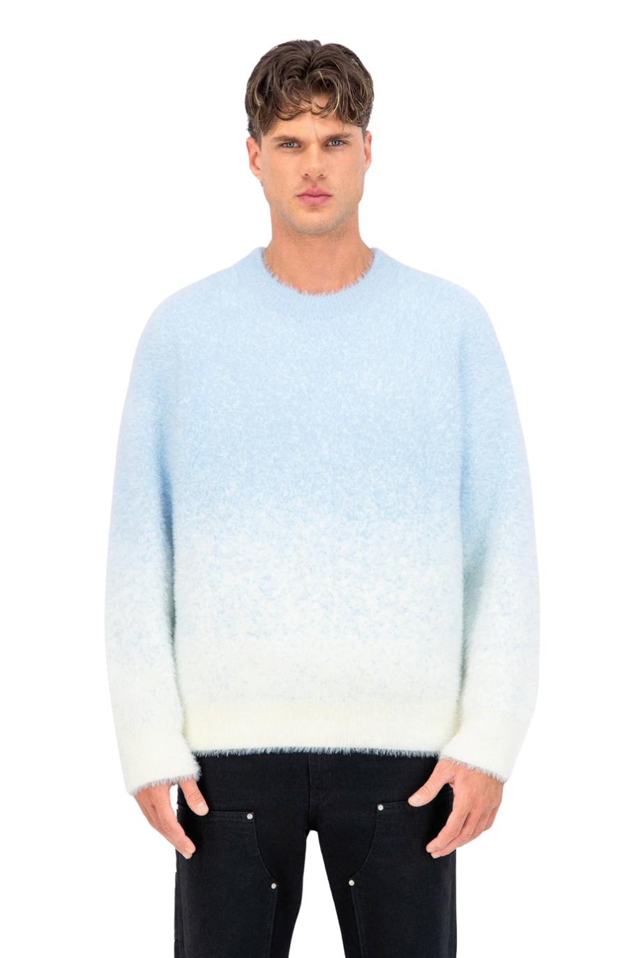 Fluffy Knit Pullover Baby Blue