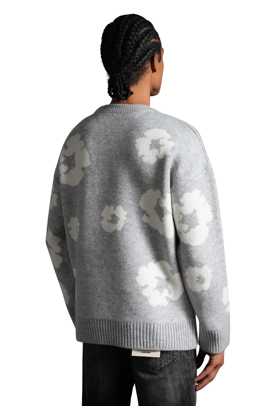 Pull Fleur Gris