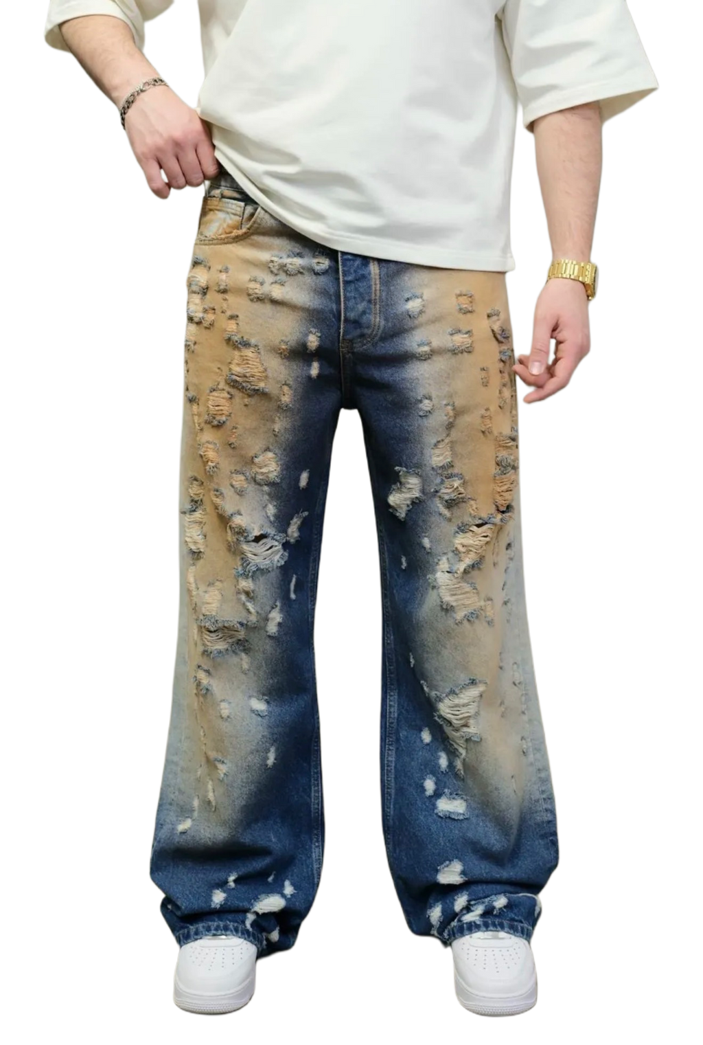Jeans Oversized Usé de Riches Paris