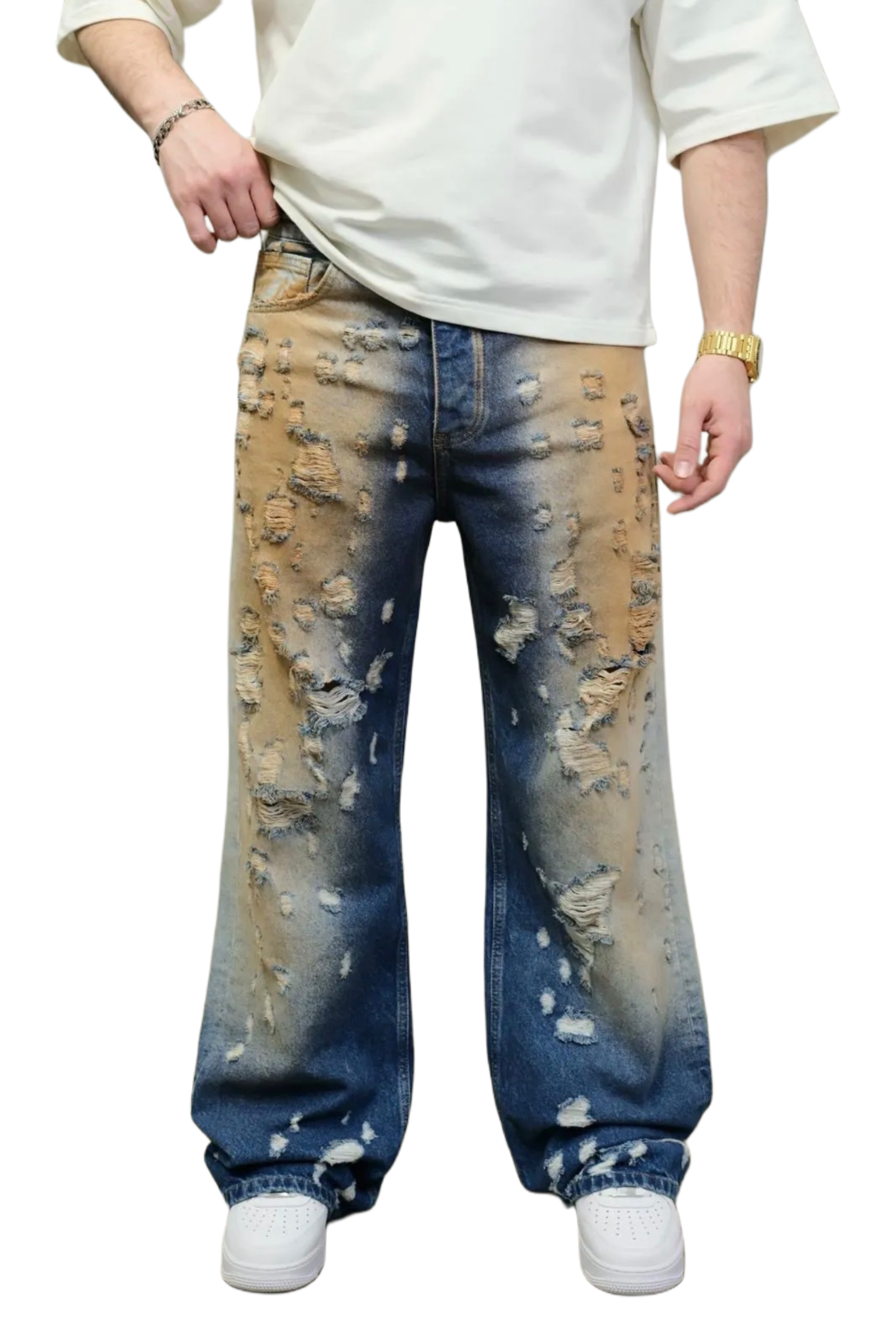 Jeans Oversized Usé de Riches Paris